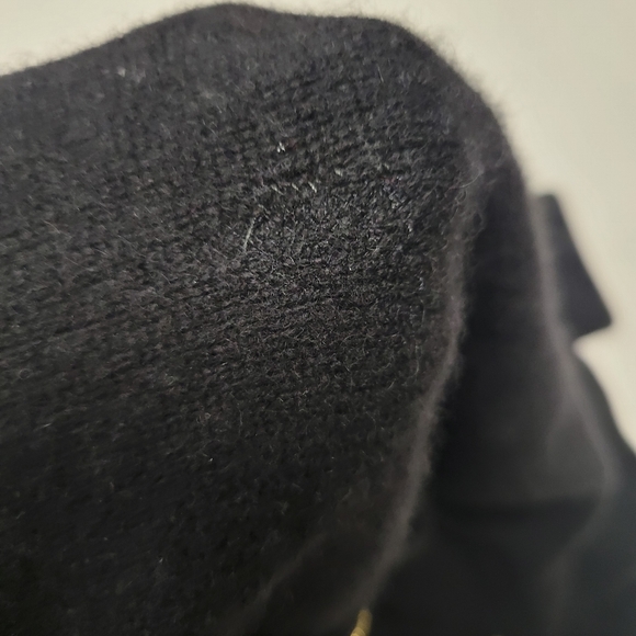 Sak's Vintage Luxury 100% Cashmere Black Button Front Cardigan Gold Buttons Chic - Picture 6 of 7